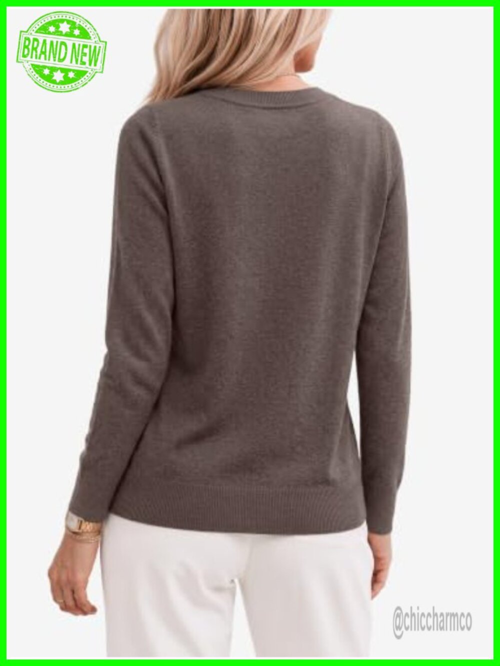 Merino Wool Blend Crewneck Pullover Sweater Lightweight Business Casual - Picture 2 of 5